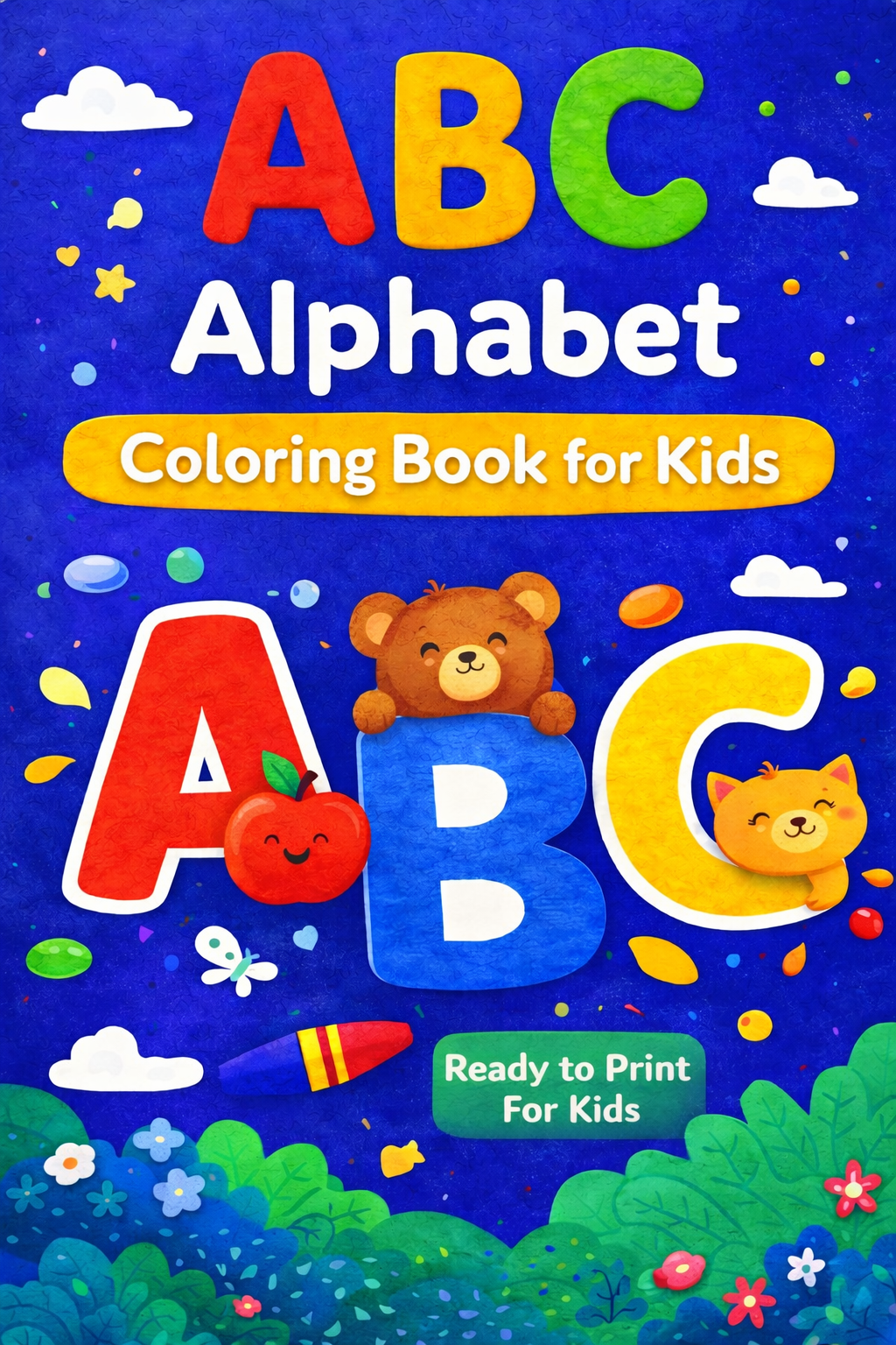 ABC Alphabet Coloring Book for Kids--54 pages