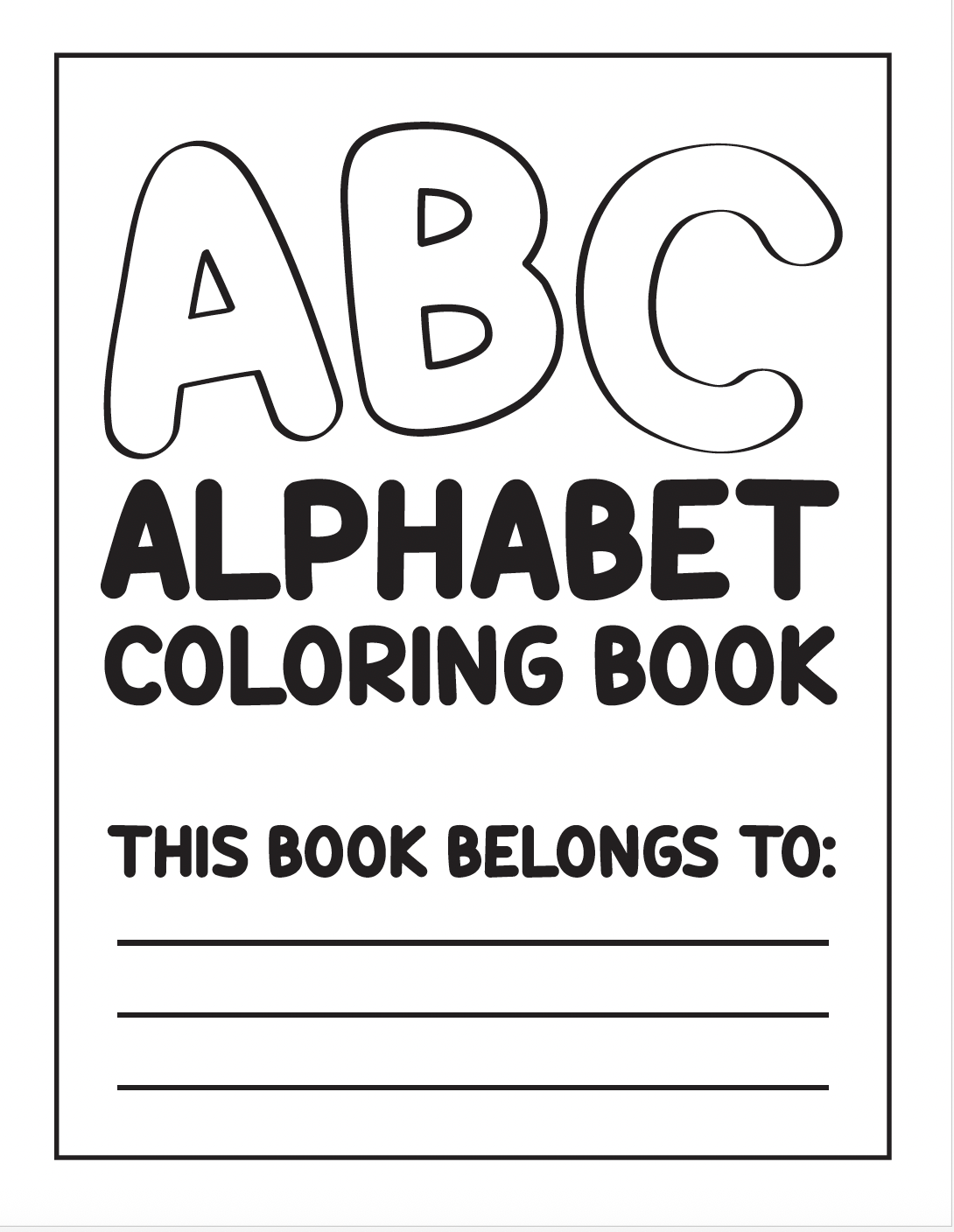 ABC Alphabet Coloring Book for Kids--54 pages